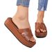 Women's Slippers Cross Border Large Size Casual Thick Soled 2024 Spring New European And American Round Toed Platform Sandals For Women_vogvips.com