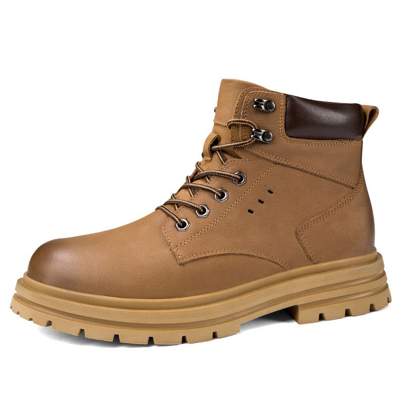 Martin Boots Men's Velvet Thermal Short Boots Retro Style Tooling Boots Rhubarb Boots_vogvips.com