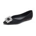 Spring Xiaoxiangfeng French Flash Diamond Pointed Head Shallow Mouth Fairy Flat-soled Single Shoe Woman_vogvips.com