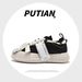 26ss Jianci Same Tan Style Open Canvas Thick Sole Beggar Cheese Cat Couple Smile Shoes Fashion_vogvips.com