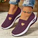 Women's Shoes Solid Color Breathable Sneakers, Casual Sneaker Women's Summer Sneakers, Low-top Knitted Casual Mom Shoes_vogvips.com