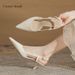 Qianluhui Classic Simple Fashion Patent Leather High Heels With Thin Heel, Pointed Toe, Buckle Women's Shoes, New Summer_vogvips.com