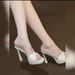 Summernew Arrivalfrench Rhinestone Satin Socialite Style High-heeled Sandals Women's Waterproof Platform Elegantoutwear Slippers For Women_vogvips.com