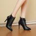 French Style Thin Elegant Shoes Autumn Winter New Pointed High Heel Short Women's Ankle Fashion Slim Boots_vogvips.com
