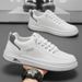 Spring New Breathable White Men's Versatile Thick Soled Sports Casual Leather Board Trendy Shoes_vogvips.com