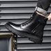 European Warm Series Men's Martin British Style High-top Motorcycle Winter Plush Lined Mid-top Leather Boots_vogvips.com