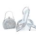 Shallow mouth pointy Champagne party toasting Dress Sandals Slim heels plus size rhinestones bridal shoes shoe bag set_vogvips.com