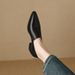 Foreign Trade Cross-Border Pointed Toe Slip-On Soft Leather Loafers For Women, Spring And Autumn New Versatile Chunky_vogvips.com