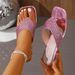 Elegant Square Toe Platform Flip Flops For Women Soft Sole Comfortable Rhinestone Decor Casual Summer Style Multi-color_vogvips.com