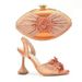 After Party Lace Elastic High Heeled Sandals With The Same Color Three Dimensional Decal Clutch Set_vogvips.com