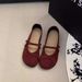 Brown Mary Jane Women's 2025 New Spring And Autumn Elegant Little Style Flat French Suede Single Shoes For Women_vogvips.com