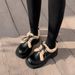 Platform Loafers Women's Retro British Style Single Shoes Women's Lace-up Plush And Furry Small Leather Shoes_vogvips.com