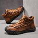 Plus-Size Handmade Stitched Sole Men's Short Boots Outdoor Hiking Thick-Soled Men's Shoes Large-Toe Work Anti-Slip Marti_vogvips.com