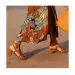 Womens Gold Summer Comfort Woven Block Heel Sandals Ankle Strap Open Toe Party Evening Shoes_vogvips.com