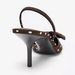 ZA Women's 2025 Autumn New Style Thin Brown Polka Dot Pointed Toe Sandals High Heel Back Strap French Bow Single Shoes_vogvips.com
