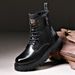 European Warm Series Autumn Winter Genuine Leather Yellow Mid-High Top Thick Sole Lightweight Martin Casual Comfortable Side Zipper Round Toe_vogvips.com