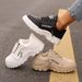 Women's Shoes Large Size 45 Women's Shoes 2025 Spring New Round Toe Lace Up Flat Casual Single Shoes Women's Running Sports Shoes_vogvips.com