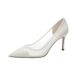 Women's Sexy Lace Wedding Shoes White Champagne Color Bridesmaid Shoes For Wedding Dresses And Evening Gowns New_vogvips.com