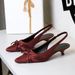 Elegant Satin Pointed Toe Low Heel Bowknot Dress Pumps For Women - Breathable Hollow Out Slip-On Shoes For Banquets & Parties Slingback Straps_vogvips.com