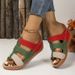Women's Shoes Large Size Thick Bottom Wedge Heel One Word Fish Mouth Sandals Summer New Beach Outdoor Open Toe Women's Shoes_vogvips.com