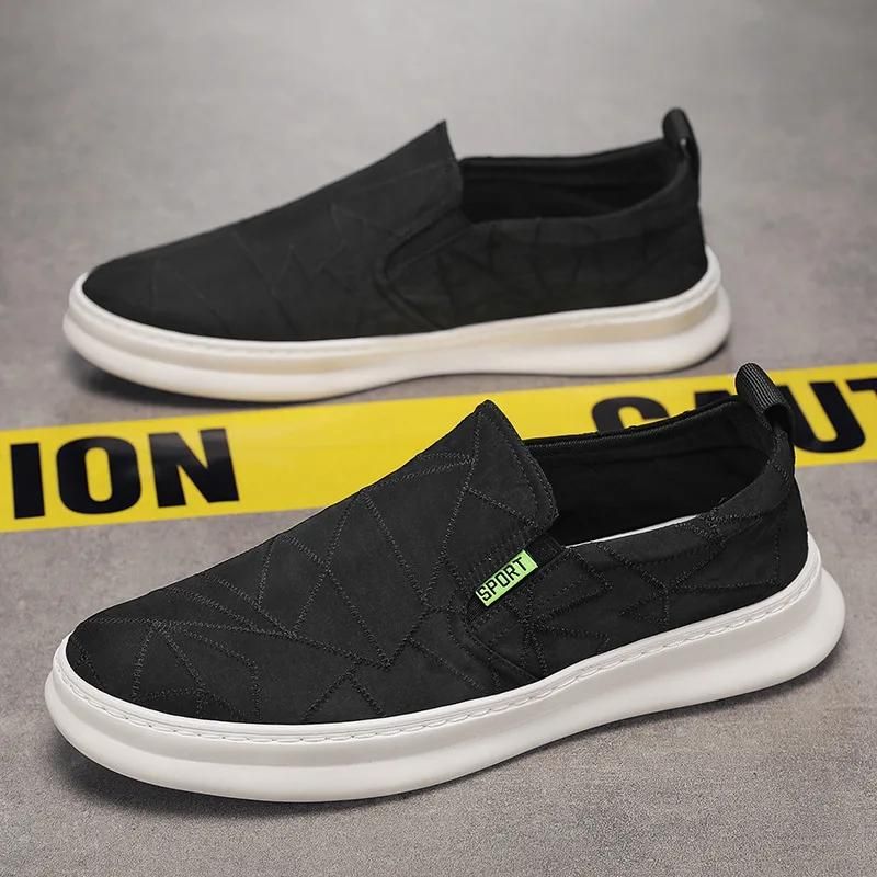 Fashion Mens Shoes Canvas Shoe Summer Fashion Lightweight Flat Slip On Breathable Casual Shoes Outdoor Sports Shoes Man Chaussure Hommes_vogvips.com