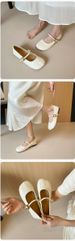 Flat Mary Jane Shoes Women's One-word French Single Shoes Women's Soft-soled Pig's Trotters Split-toed Shoes_vogvips.com