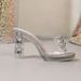 Outwearthick Sole Transparent Rhinestone High Heel Slippers Thick Heel Sandals Open Toe Flip Flops Rhinestone_vogvips.com