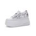 Mesh Dad Shoes Women's Casual Shoes French Round Head Thick Sole Heightening Student White Shoes_vogvips.com