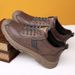 European Warm Series Winter Shoes With Fleece Lining, Warm Cotton Men's Leather Shoes, High-top Outdoor Boots, Trendy And Versatile_vogvips.com