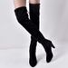 34 To 43 Size 2018 Autumn Winter New Pointed Toe Chunky Heel Side Zipper Over-the-Knee Stretch Long Boots For Women_vogvips.com