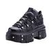 Women's Dark Black Chunky Shoes Thick Sole Unique Gothic Punk Boots Heavy Metal_vogvips.com