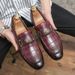Large Size Business Leather For Men British Fashion Stone Pattern Loafers Formal Breathable Slip-On Shoes Office_vogvips.com