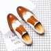 2024 Summer New Brogue Carved Color Block Casual Leather Men's Formal Business Pointed Toe Shoes_vogvips.com
