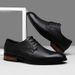 Euro Step Spring And Autumn Men's Brogue High-End Leather Top Layer Cowhide British Round Toe Formal Business Shoes_vogvips.com