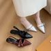 Niche High Heels Red Closed-Toe Sandals Fairy 2025 New Spring Summer Black French Pointed Toe Single Shoes_vogvips.com
