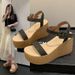 plus-size Summer New Style Platform Wedge Heel Thick-soled Waterproof Suede Women's Sandals_vogvips.com