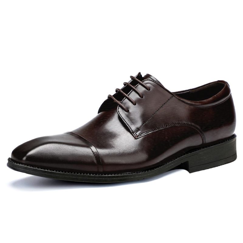 Aofu 3011 Oxford Three-Joint Three-Dimensional Square Toe Men's Classic Casual Leather Wedding Shoes_vogvips.com
