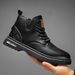 Autumn Casual Short British Style High-top Lace-up Leather Martin Boots Sports Men's Shoes_vogvips.com