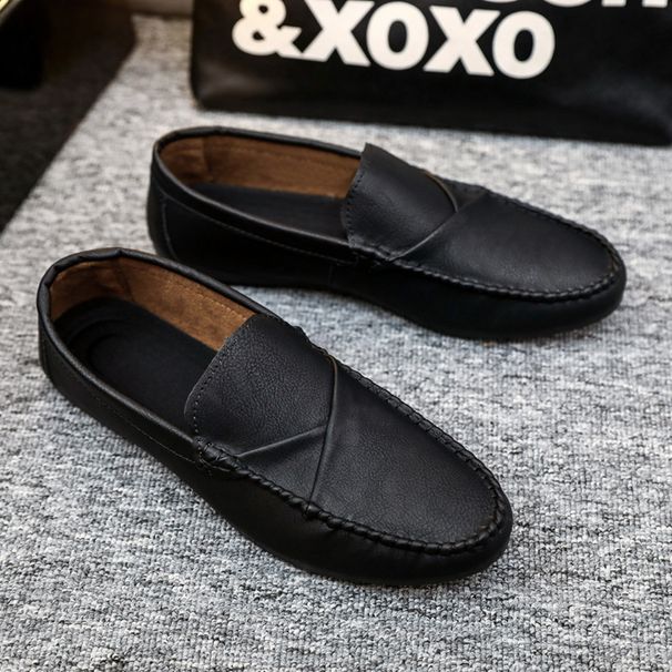 Summer men's loafers men's leather shoes casual trend British shoes_vogvips.com