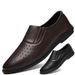 Men's Round Head Shallow Mouth Foot Set Low Heel Single Shoes Men's Casual Work Leather Shoes_vogvips.com