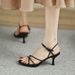 French Style Stiletto Sanda For Women 2023 New Summer Trendy Thin Strap Open Toe Cross Simple One-Word Buckle High_vogvips.com