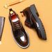 Leather shoes men's three-joint formal business men's shoes top layer cowhide lining British style patent leather glossy platform casual shoes_vogvips.com