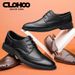 Euro Step Top Layer Cowhide Men's Brogue Business Formal Height Increasing Casual British Style Wedding Groom Shoes_vogvips.com