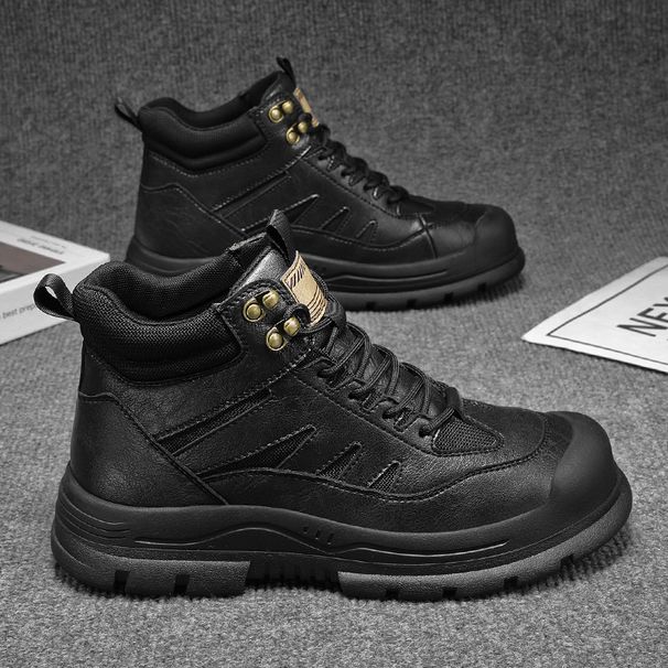 New Leather Spring Men's Shoes High-top Men's Heightening Tooling Martin Boots_vogvips.com