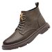 European Warm Series Men's Martin Spring And Autumn 2025 New Genuine Leather High-top Shoes Soft Sole Casual Work Black Boots_vogvips.com