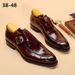 Men’s Shoes Leather Shoes Men's Munk Shoes Square Toe Shoes Men's Buckle Trendy Shoes_vogvips.com