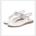 Water Diamond Sandals IELTS Run Large Korean Version Flat Heel Hollow Bohemian Style Comfortable Women's Shoes Summer_vogvips.com