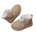 Kids' Winter Boots – Warm Fleece-Lined Snow Boots For Boys & Girls (Ankle Height, Non-Slip Rubber Sole, Khaki/Black, Sizes 22-33)_vogvips.com