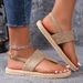 Women's Fashion Trend Non-slip Wear Comfortable Soft Soled Linen Strap Sandals_vogvips.com