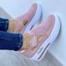 2025 Large Size Single For Women's Spring And Summer New Flat Bottomed Fly Knit Breathable Velcro Casual Mesh Shoes_vogvips.com